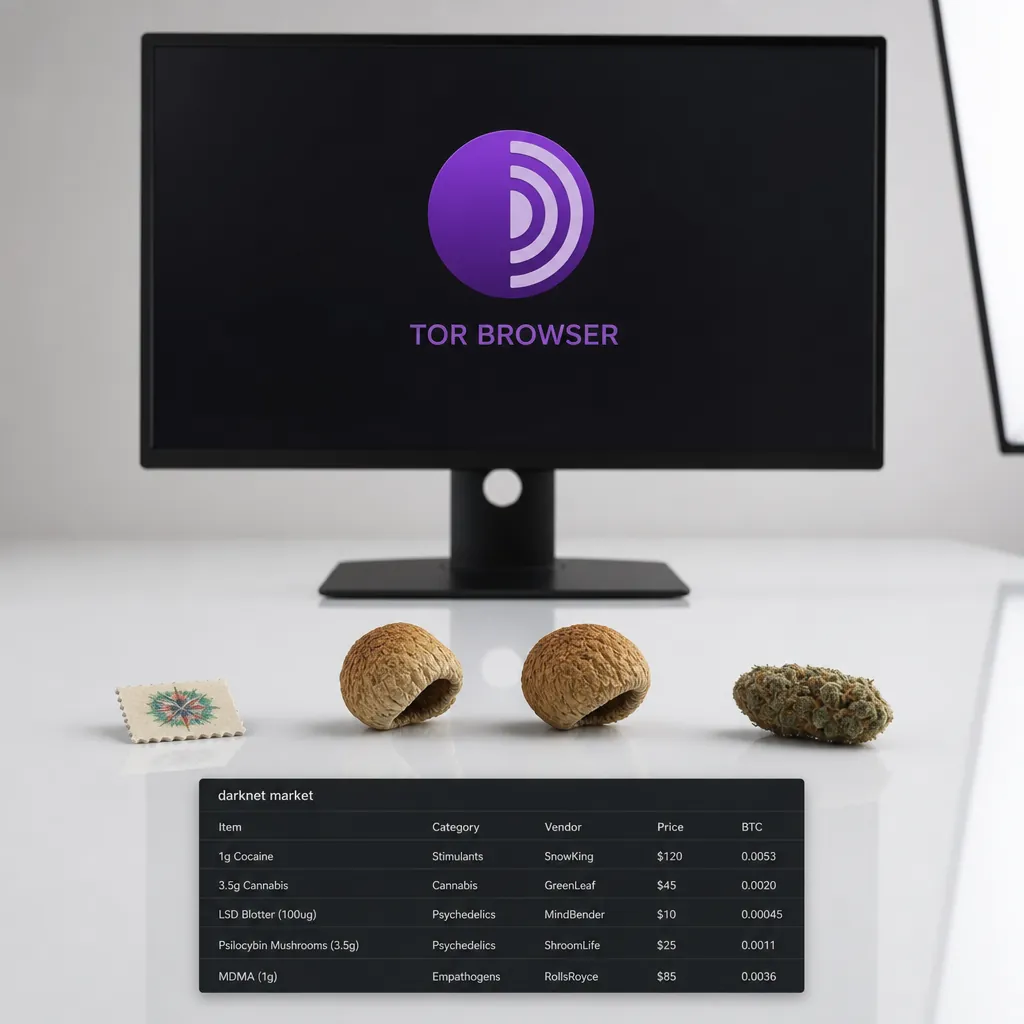 Dark web market interface preview